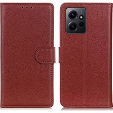 Lr Joyful Xiaomi Için Redmi Note 12 4g Cep Telefon Kılıfı Cüzdan Stand Litchi Doku Deri Telefon Kapağı (Yurt Dışından)