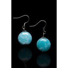 Tesbih Atölyesi Sertifikalı Amazonit Taşı Küpe