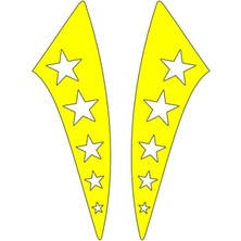 Gogomoto Cg Sarı Yıldızlı Çamurluk Yan Sticker