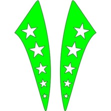 Gogomoto Cg F.yeşil Yıldızlı Çamurluk Yan Sticker