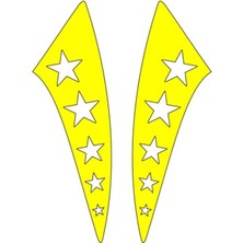 Gogomoto Cg F.sarı Yıldızlı Çamurluk Yan Sticker