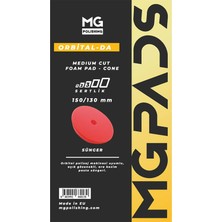 Mg Pads Orbital Ara Kesim Ince Pasta Süngeri (Kırmızı) - 150/130 mm