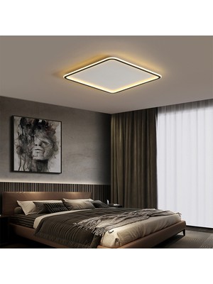 Catluz Siyah 60X60CM Kare 3 Işık Rengi LED Tavan Lambası,avize,modern Aydınlatma,dekoratif Işık