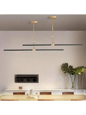 Catluz Lineer Antrasit-Gold LED Tavan Lambası,avize,modern Aydınlatma,dekoratif Işık