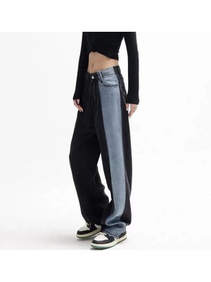 Kc-Ql Kontrast Renk Dikişli Sonbahar High Street Jeans (Yurt Dışından)