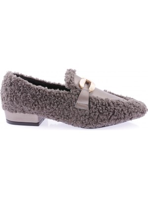 DGN 5270-424 Metal Tokali  Peluş  Kadin Oxford Ayakkabi