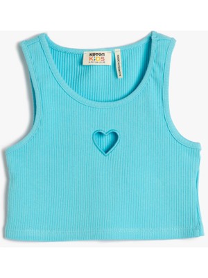 Koton Crop Üst Pencere Detaylı Kolsuz Pamuklu Ribanalı