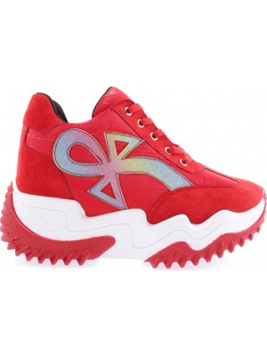 DGN Z2 23Y Kadin Mega Kalin Taban Simli Sneakers Ayakkabi