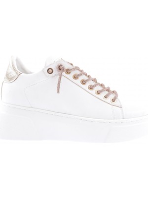 DGN ES854-23Y Kadin Kalin Taban Silver Taş Bağcikli Sneakers Ayakkabi