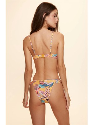 No Gossip Maya Double Push-Up Volanlı Bikini Tek Üst Yaprak Desenli 229101-D