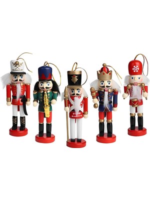 Hubjua Store Nutcracker Fındıkkıran Yılbaşı Süsü 12CM 5li Set