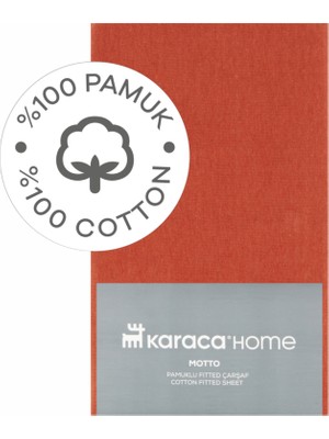 Karaca Home Motto Penye Fitted Çift Kişilik Çarşaf 160X200+30 cm Orange