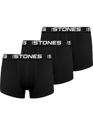 Vip Stones  Likralı 3'lü Erkek Boxer Premium Paket - Siyah