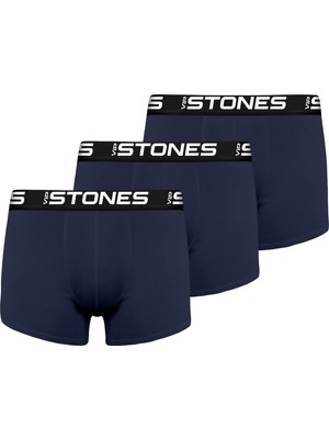 Vip Stones  Likralı 3'lü Erkek Boxer Premium Paket - Lacivert