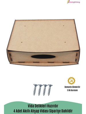 Starlightning Gizli Çekmece Organizer Masa Altı Saklama Kabı Büyük Boy Yatay Demonte Mdf