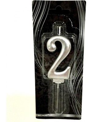 2 Yaş Gümüş Rakam Mum