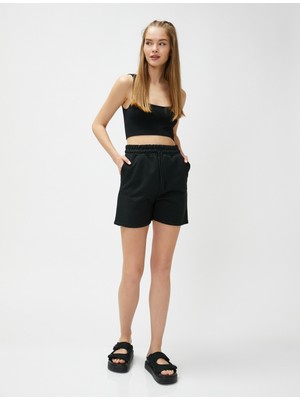 Koton Beli Bağcıklı Şort Cep Detaylı Rahat Kesim
