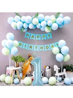 Çıtıpıtıstore Lüks Mavi 1 Yaş Balon Set