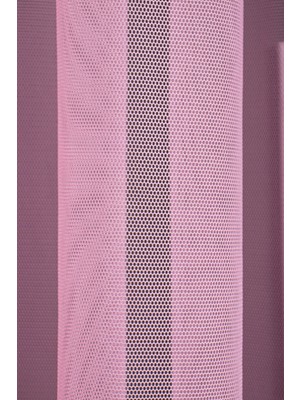 Evdepo Home Taç Pembe Düz Renk, 1/2 Seyrek Pile Tül Perde Tek Kanat - 100 x 200 cm