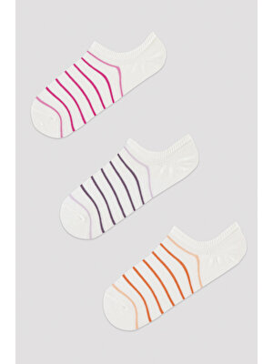Penti Üç Renkli Şeritli 3lü Sneaker Çorabı