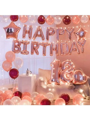 Çıtı Pıtı Store Çıtıpıtıstore Lüks 18 Yaş Happy Bırthday Doğum Günü Balon Set
