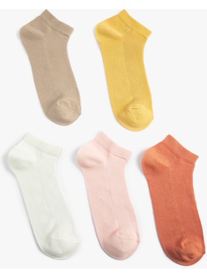 Koton Basic 5'li Patik Çorap Seti Çok Renkli Pamuklu