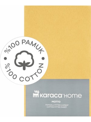 Karaca Home Motto Penye Fitted Çarşaf Çift Kişilik 160X200+30 cm Hardal