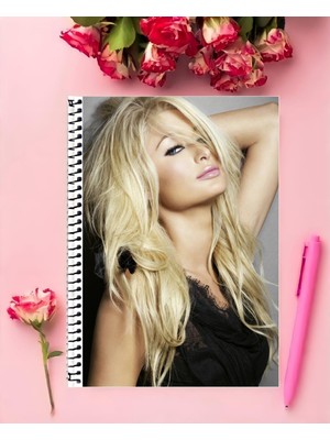 Paris Hilton Defter 1 Adet Özel Tasarım A4 Boyutu 21*29 cm  Telli Kareli defter