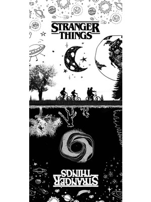 Stranger Things  Defter 1 Adet Özel Tasarım A4 Boyutu 21*29 cm  Telli Çizgisiz Büyük Boy defter