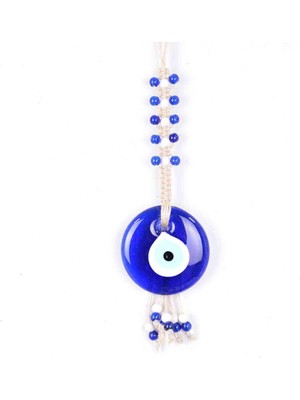 Nazar Makrome Oval Şekilli Örme Boncuk Detaylı Duvar Süsü