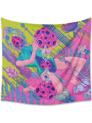 SLD 100  x  150 cm Psychedelic Ev Dekor Duvar Goblen Asılı Büyük Mantar Evi Fairyland Bohemian Goblen Odası Dekorasyon Duvar Goblen | Dekoratif Gobiyeller (Yurt Dışından)