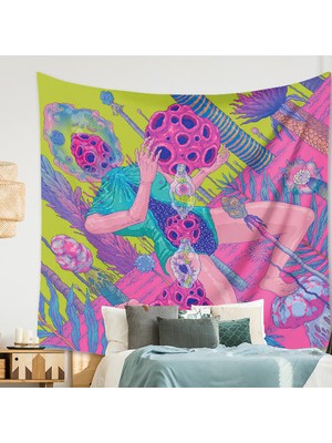 SLD 100  x  150 cm Psychedelic Ev Dekor Duvar Goblen Asılı Büyük Mantar Evi Fairyland Bohemian Goblen Odası Dekorasyon Duvar Goblen | Dekoratif Gobiyeller (Yurt Dışından)