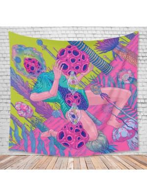 SLD 100  x  150 cm Psychedelic Ev Dekor Duvar Goblen Asılı Büyük Mantar Evi Fairyland Bohemian Goblen Odası Dekorasyon Duvar Goblen | Dekoratif Gobiyeller (Yurt Dışından)