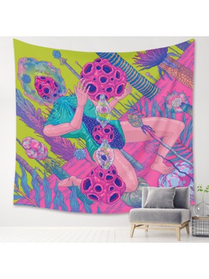 SLD 100  x  150 cm Psychedelic Ev Dekor Duvar Goblen Asılı Büyük Mantar Evi Fairyland Bohemian Goblen Odası Dekorasyon Duvar Goblen | Dekoratif Gobiyeller (Yurt Dışından)