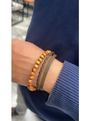 Kutcha Accessories Erkek Deri El Yapımı Bileklik