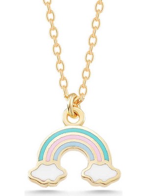 Inure Jewelry Gümüş Gold Gökkuşağı Kadın Kolye