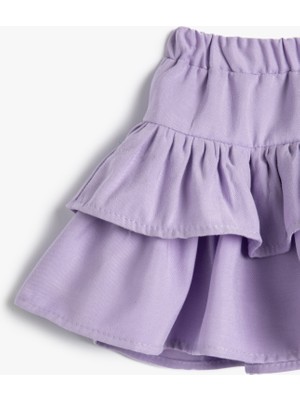 Koton Mini Etek Katlı Volümlü Modal Kumaş
