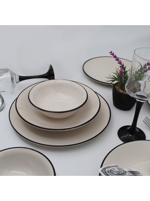 Arna Porselen Anka 18 Parça 6 Kişilik Yemek Takımı - Siyah File