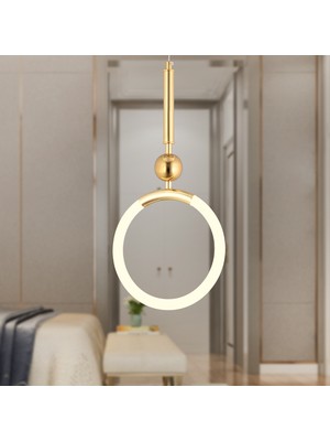 Apliqa Struer Tekli Gold Ledli Modern Koridor, Yatak Odası Salon Sarkıt LED Avize