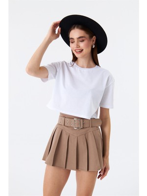 Trendy Sen Kadın Crop Top Beyaz