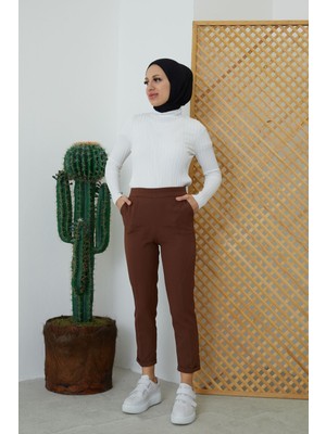 Miostil Duble Paça Pantolon-Kahve