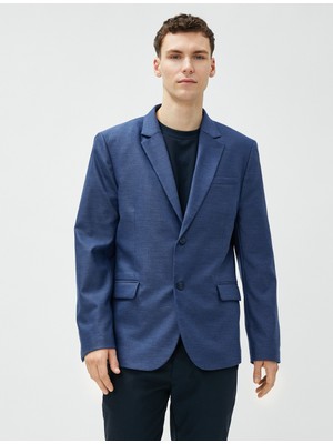 Koton Blazer Slim Fit Düğme Detaylı Cepli