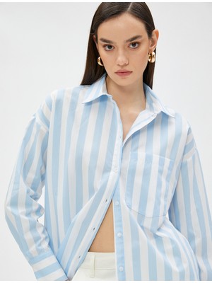 Koton Oversize Poplin Gömlek Cep Detaylı