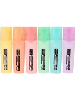Kraf Fosforlu Pastel Kalem 6'lı Set Renkli Metalik Kalemler ile Yaratıcı Çizimler İçin
