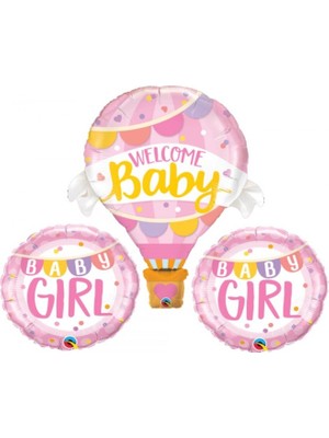 Kidspartim Welcome Baby Folyo Balon Pembe