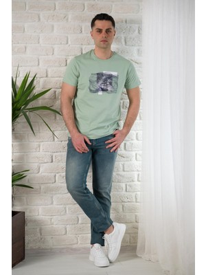 Akçaylar Regular Fit Pamuklu Baskı Detaylı Erkekyazlık T-Shirt