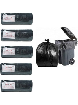 Ögem Hantal Boy Ağır Hizmet Çöp Torbası 100X150 cm 10 Lu Rulo x 5 Paket = 50 Adet Siyah