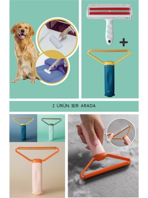 K&G Foot Rest Hazneli Kedi Köpek Tüy Temizleyici Kıl Toz Toplayıcı + Elbise Tiftik Tüy Toplayıcı Kazak Halı Kumaş