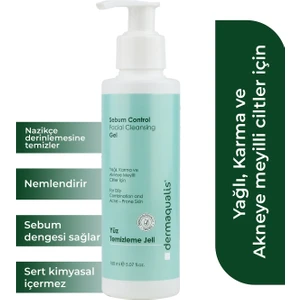 Yağlı ve Karma Ciltler Için Yüz Temizleme Jeli Sebum Control Papatya ve Aloe Vera 150 ml