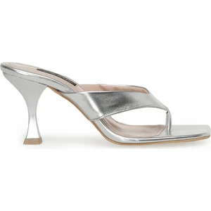 Nine West SEZZA 3FX Gümüş Kadın Topuklu Terlik